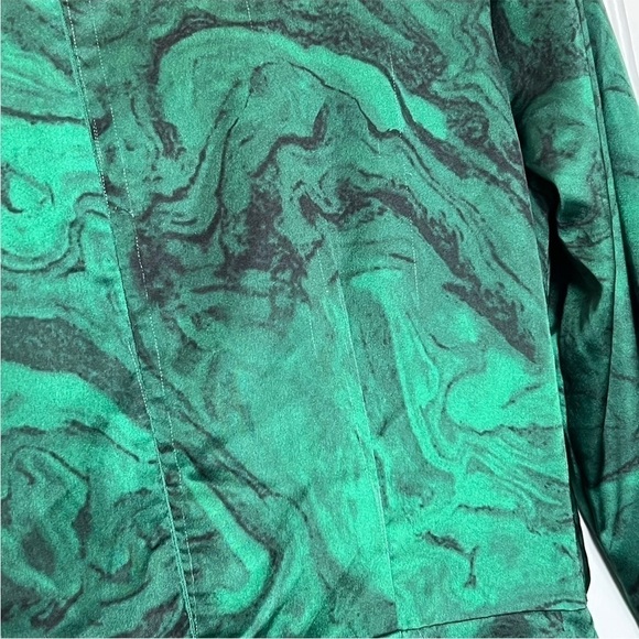 HUTCH 70s Satin Wrap Tie Cutout Front Long Sleeve Wide Leg Ankle Crop Jumpsuit 4 - Picture 9 of 10